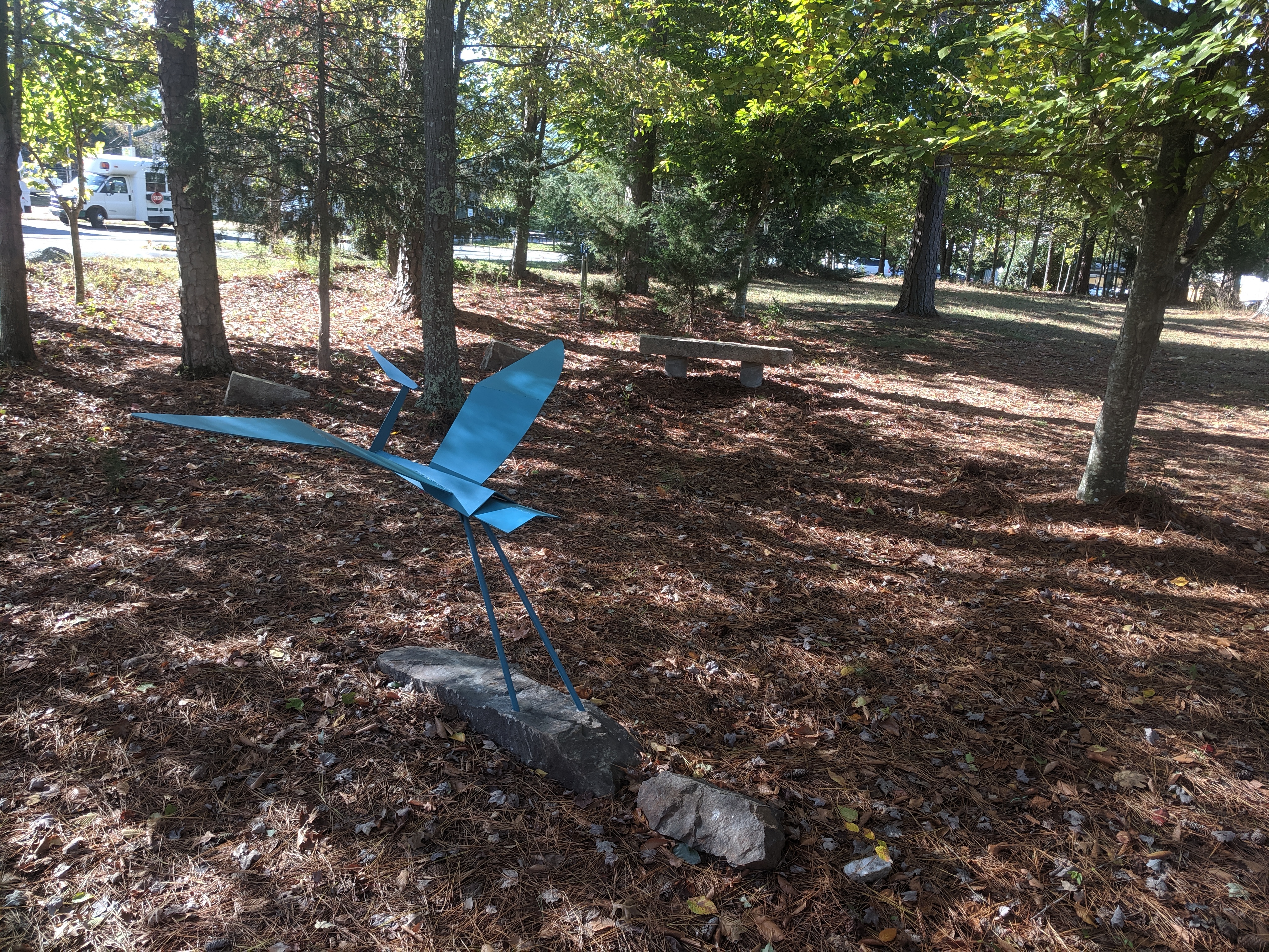 Blue Heron, memorial sculpture